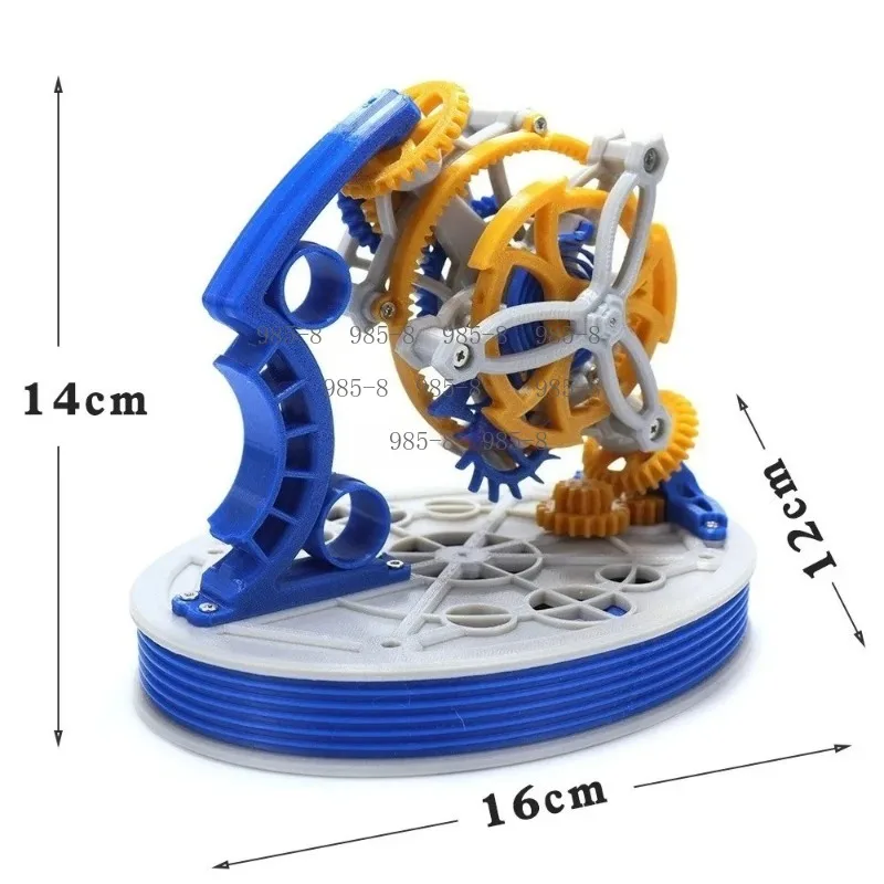 Desktop Gear Assembly Clock With 3D Printing Craft, Built-In Dual-Axis Tourbillon And Power Pendulum, Classic Mechanical Princip