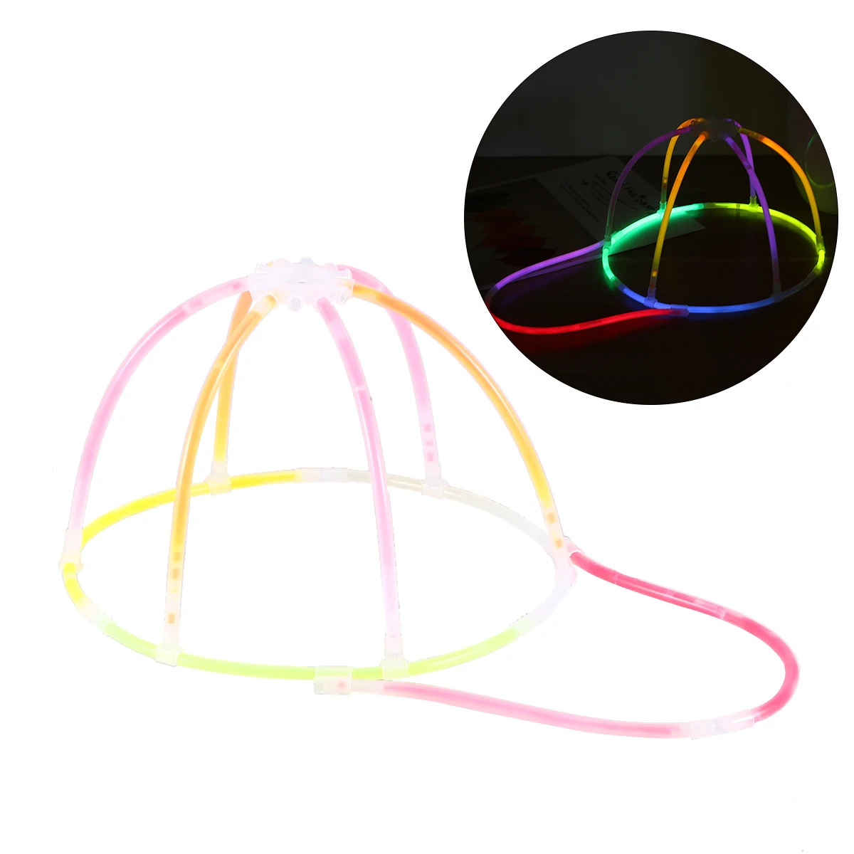 

Glow Hat Luminous Props Circlet Light Cap Fluorescent Disposable Party Concert Decoration Bright Long Hours Premium