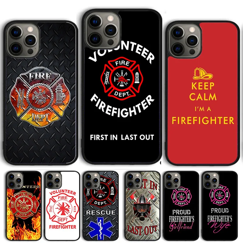 Firefighter Fireman Fire Helmet Phone Case Cover For iPhone 15 16 14 13 12 Pro Max mini 11 Pro Max XS XR Plus Coque