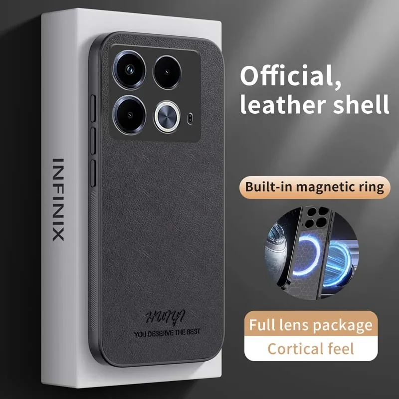 Luxury Leather Magnetic Case for Infinix Note 40 HOT 40 PRO 40i Spark 20 20C 20 Pro GT 20 Pro Wireless Charge Protection Cover
