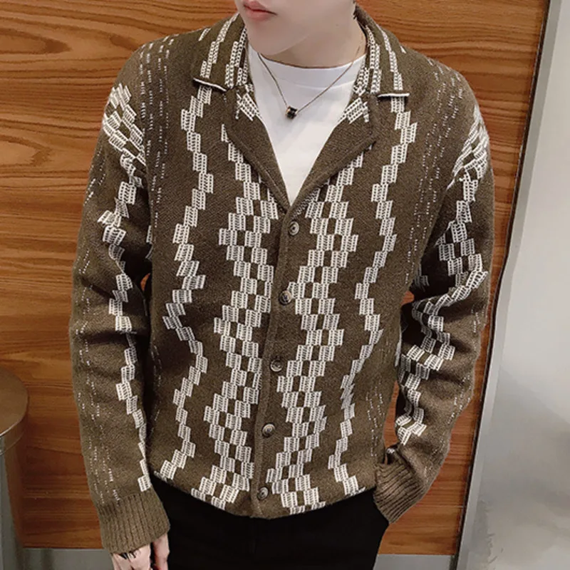 High Quality Contrast Stitching Cardigan Men Sweaters Korean Autumn Fashion Cardigan Sweater Sueter Hombre Los Hombres Abrigos