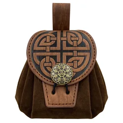 Medieval Disc Bag Nordic Viking Style Retro COSPLAY Prop Embossed Belt Hanging Coin Purse Retro Waist Bag