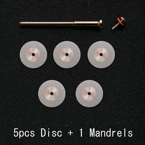 Imagen 1 del producto 5 unids/lote disco de diamante de laboratorio Dental herramienta de disco de corte de doble cara diámetro 13/16/19/22mm espesor 0,15-0,45mm con mandriles