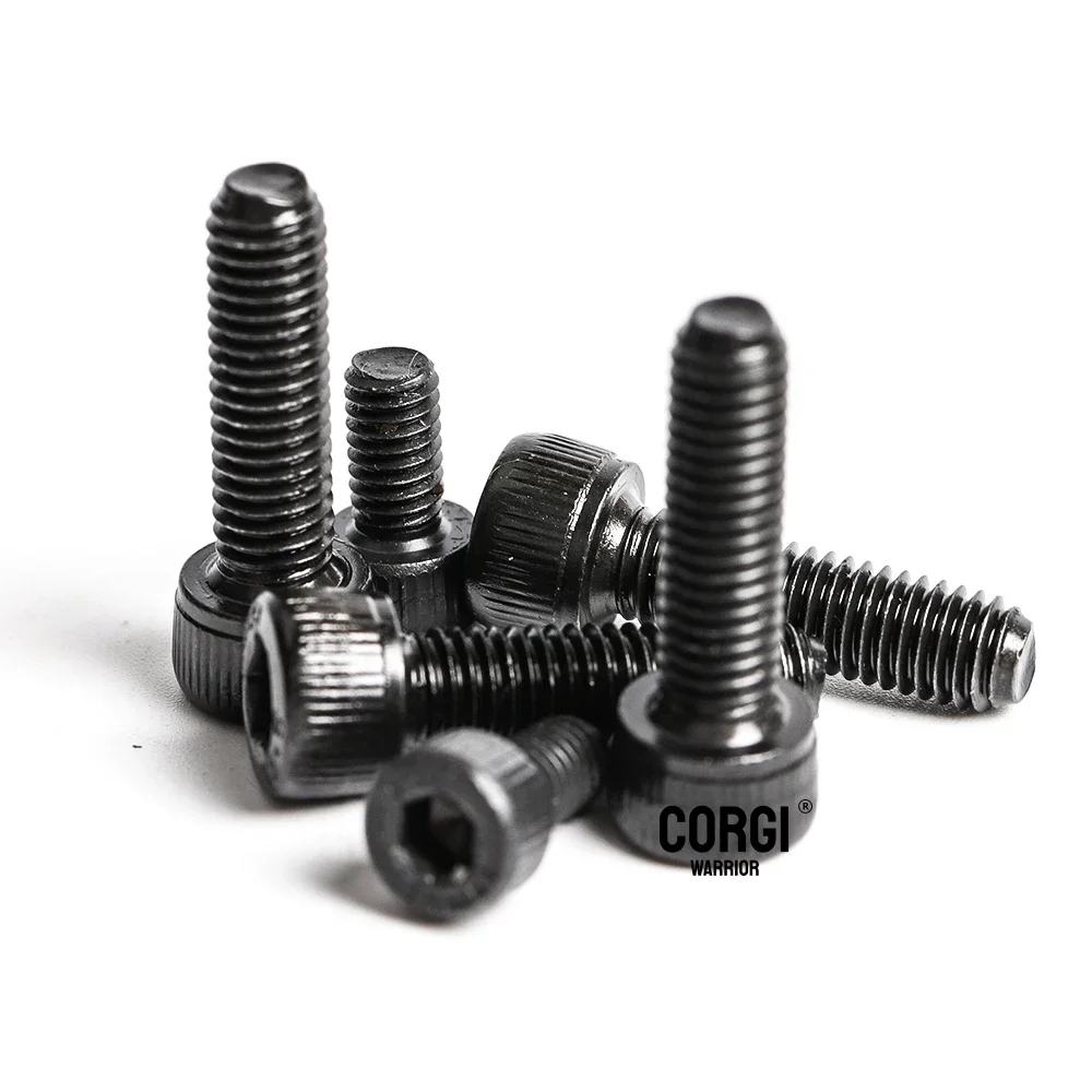 Black Metric Hex Socket Head Cap Screws Assortment Kit M2 M2.5 M3 M4 M5 M6 up to 1140 DIN912 12.9 Allen Bolt with Nuts Washers