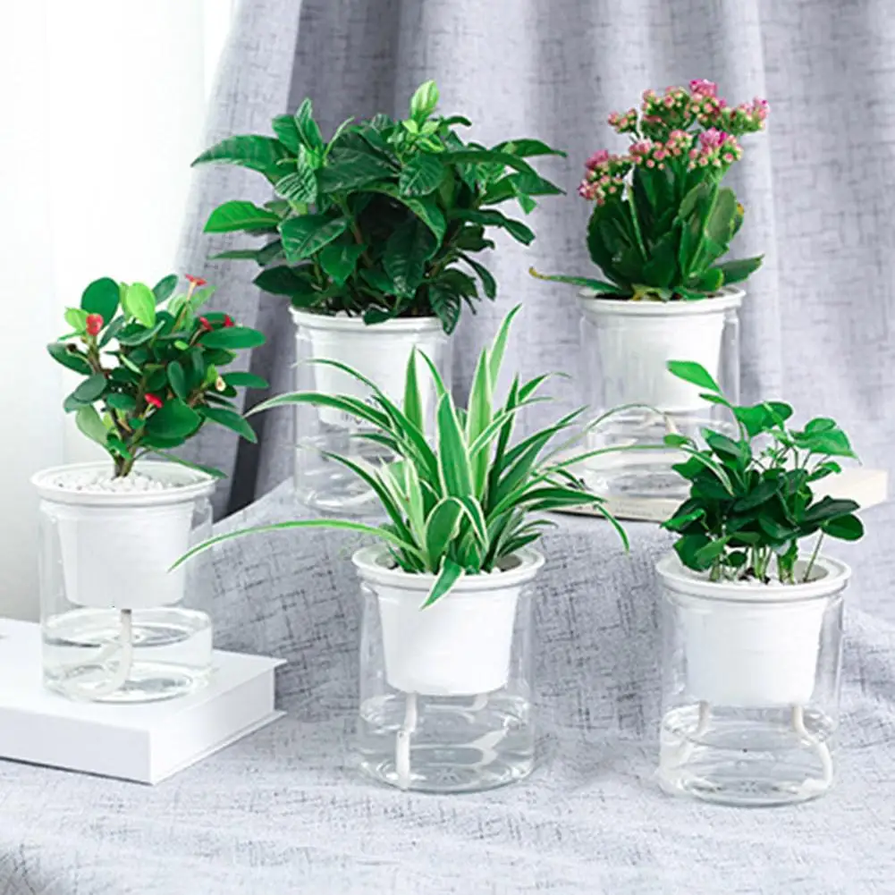 Fashion Useful Automatic Water-absorbing Garden Pot Creative Flower Holder Automatic Water-absorbing Planter for Home