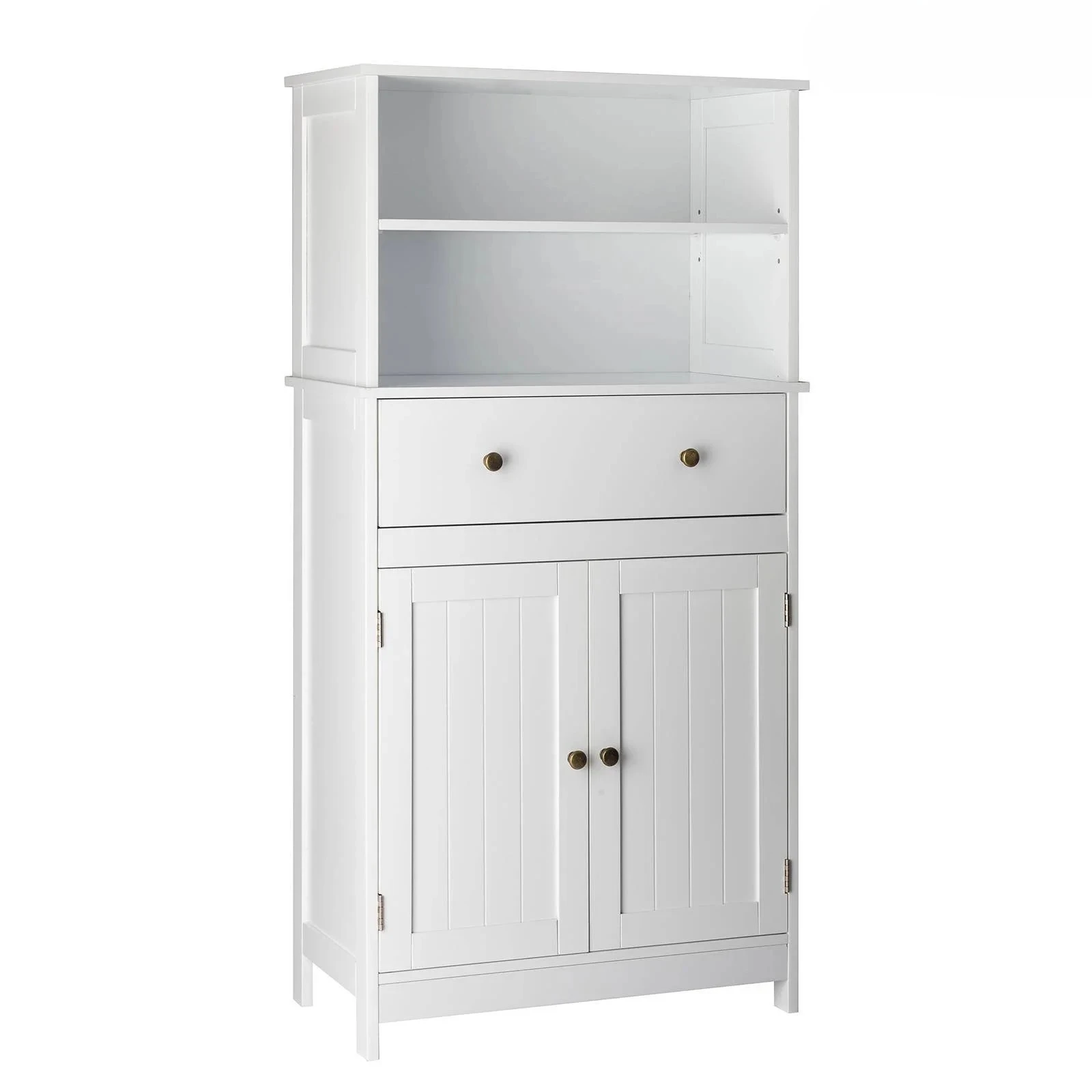 

Freestanding Bathroom Floor Cabinet with Large Drawer, 2 Doors & Adjustable Shelves for Kitchen Living Room, White