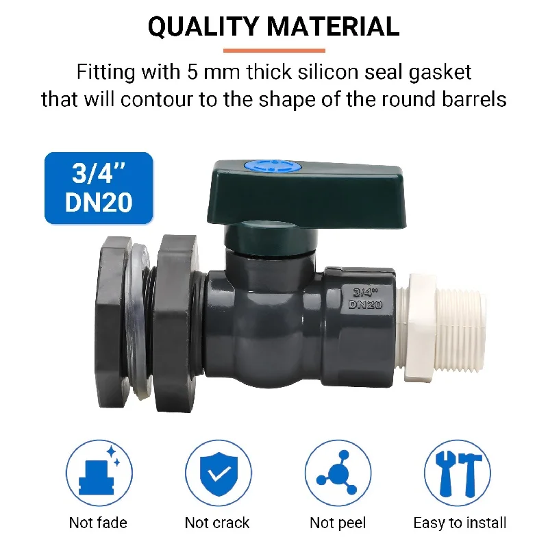 1 PCS PVC Water Barrel Spigot Kit Connector Drain Adapter With Inner Connection for Garden Rain Barre Garden Tool Supplies