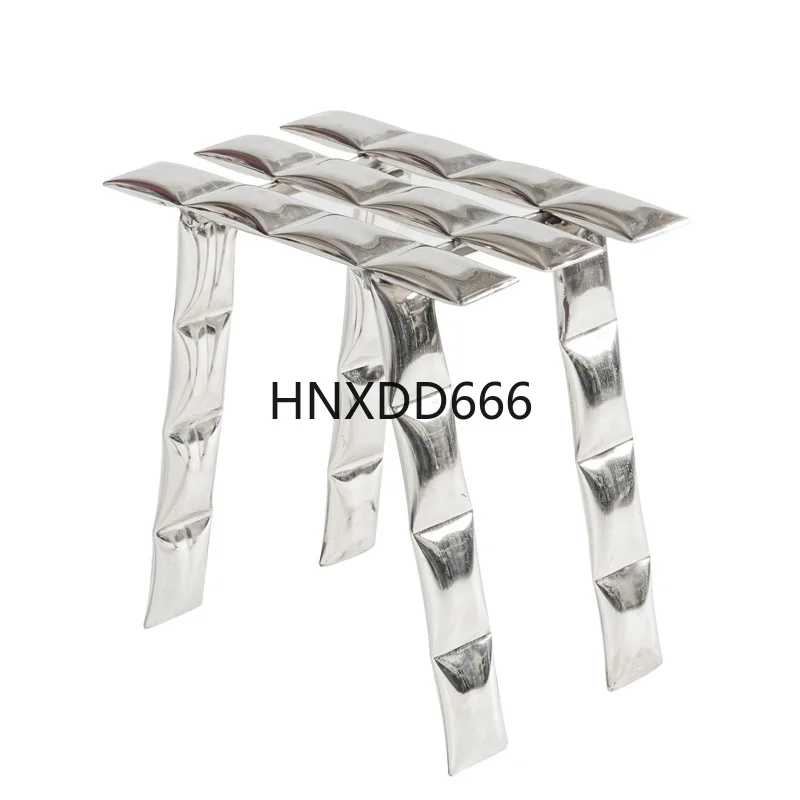 

Stainless steel inflatable low stool creative personality fashion high-end bench