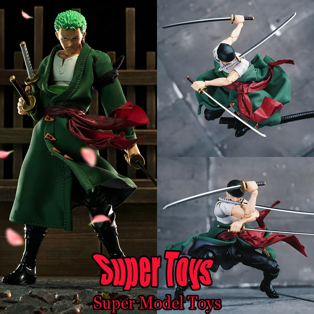 

In Stock 1/12 Scale Male Soldier Clothes Accessory ONE PIECE Roronoa Zoro Green Coat For 6-inches SHF Action Figure Model Doll