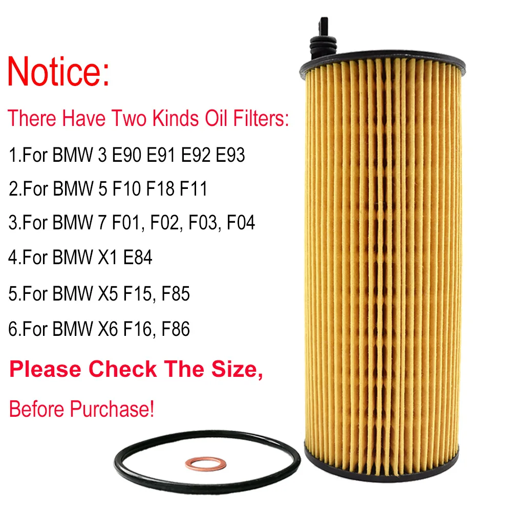 QTY 3, Oil Filter 11427807177 For BMW E82 118d 120d 123d 2010 2011 2012 2013 2.0 / X5 F15 F85 M50d 2014 2015 2016 2017 2018 3.0