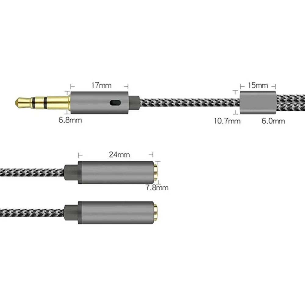 오디오 분배기 Aux 케이블, MP3 플레이어 헤드폰용, 3.5mm, 3 암-수 잭 1-2, 3, 4, 5 어댑터, 3.5mm 케이블