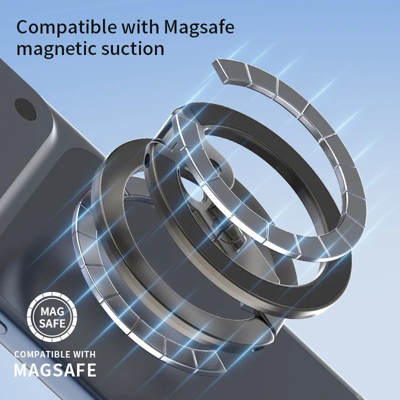 Soporte Magnético de Doble Cara para MagSafe, Plegable con Anillo, para iPhone 16 15 14, Huawei Xiaomi 3