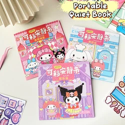 Hello Kitty Quiet Book Anime Sanrio Handmade DIY Magnetic Stickers Cartoon Kawaii Children's Puzzle Toys Cute Surprise Gifts