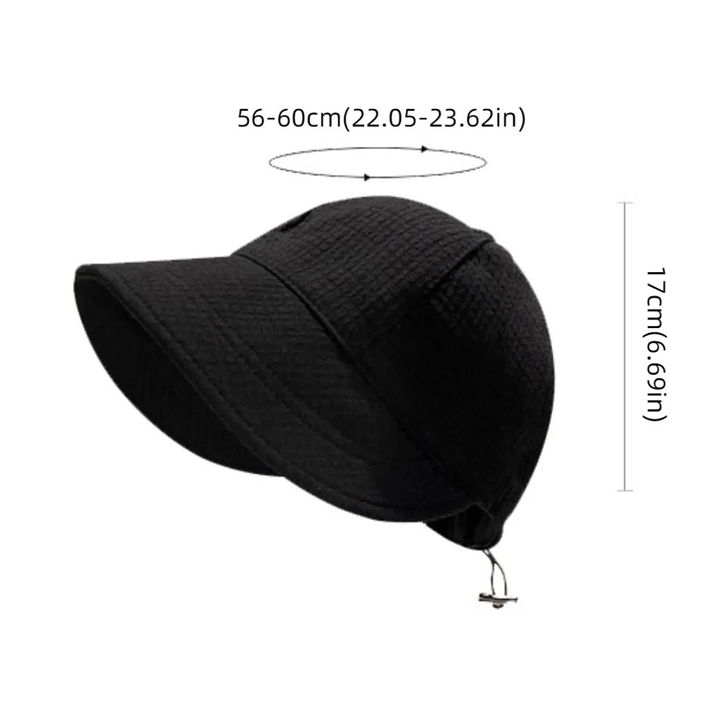 Topi Ember Waffle Warna Solid Lipat Anti-UV Cepat Kering Topi Pantai Waffle Gaya Kasual Korea Topi Lebar Pelindung Matahari Wanita