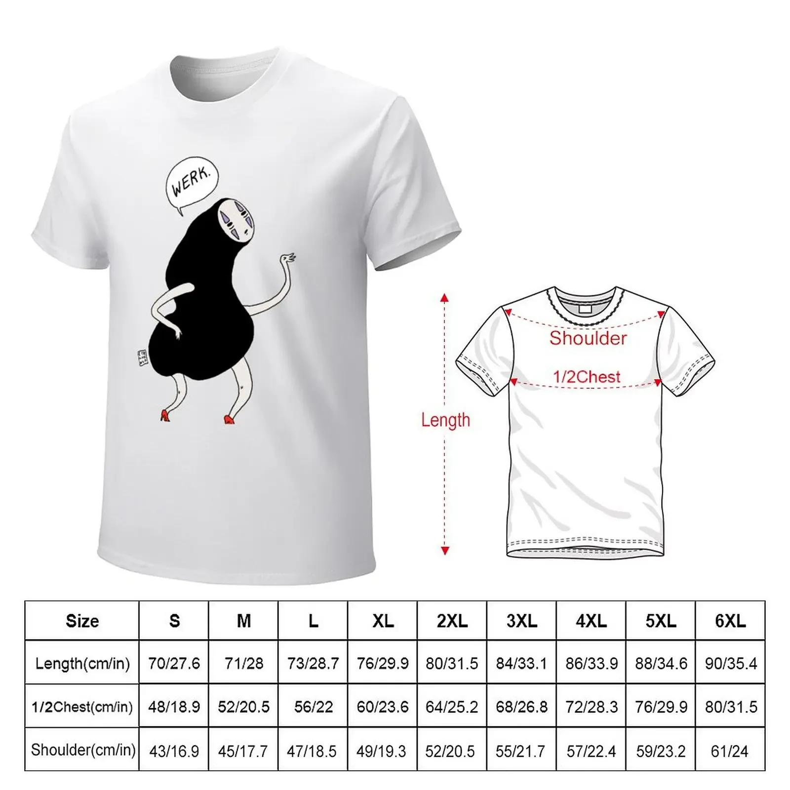 WERK T-Shirt anime clothes Short sleeve tee slim fit t shirts for men