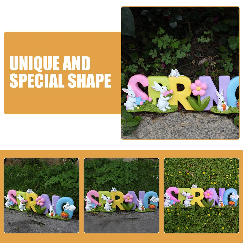 

Rabbit Tabletop Centerpiece Exquisite Craftsmanship Waterproof Durable Resin Sign Home Party Decor Rabbit Table Decor