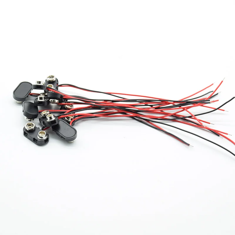 10pcs/5pcs T type 9V Battery Snap Connector clip Lead Wires  holder Line length 15CM