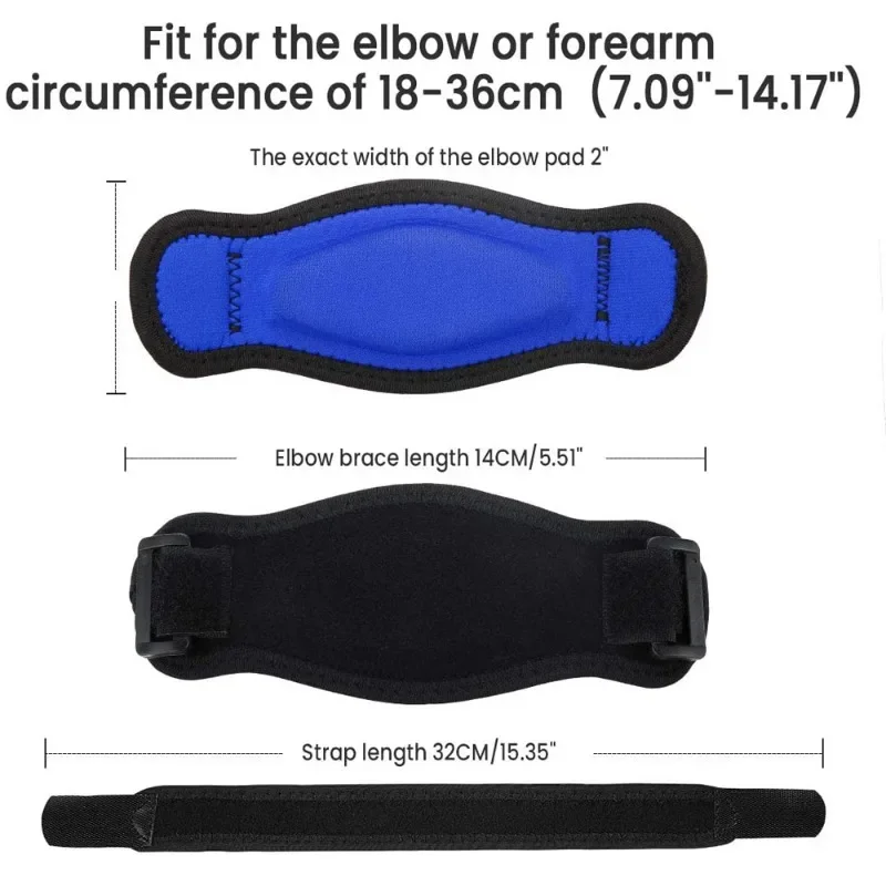 Codera DE TENIS ajustable para hombre y mujer, banda de soporte para el brazo, protector de antebrazo, almohadillas de compresión para alivio del dolor, 1 piezas