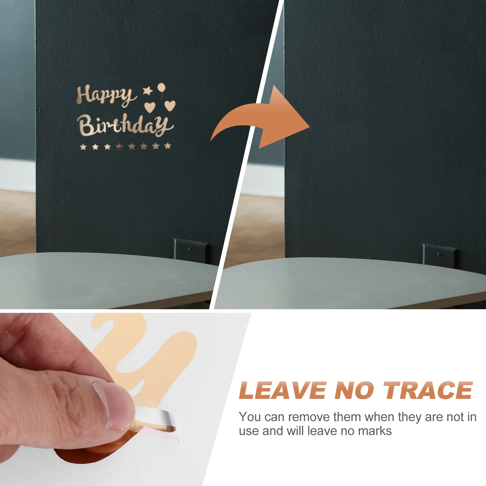 

5pcs Self-Adhesive Stickers Birthday Party Balloon Wall Window Decorative Sticker Supplies For Events Garden Decoration