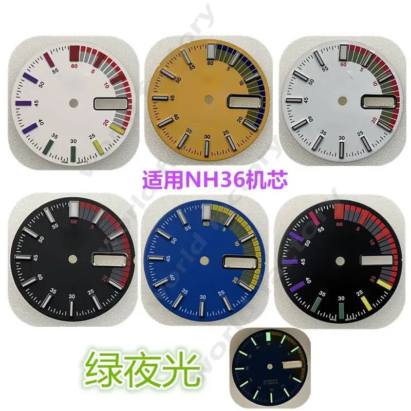 Modified dial, double calendar face dial, color nail literal watch accessories