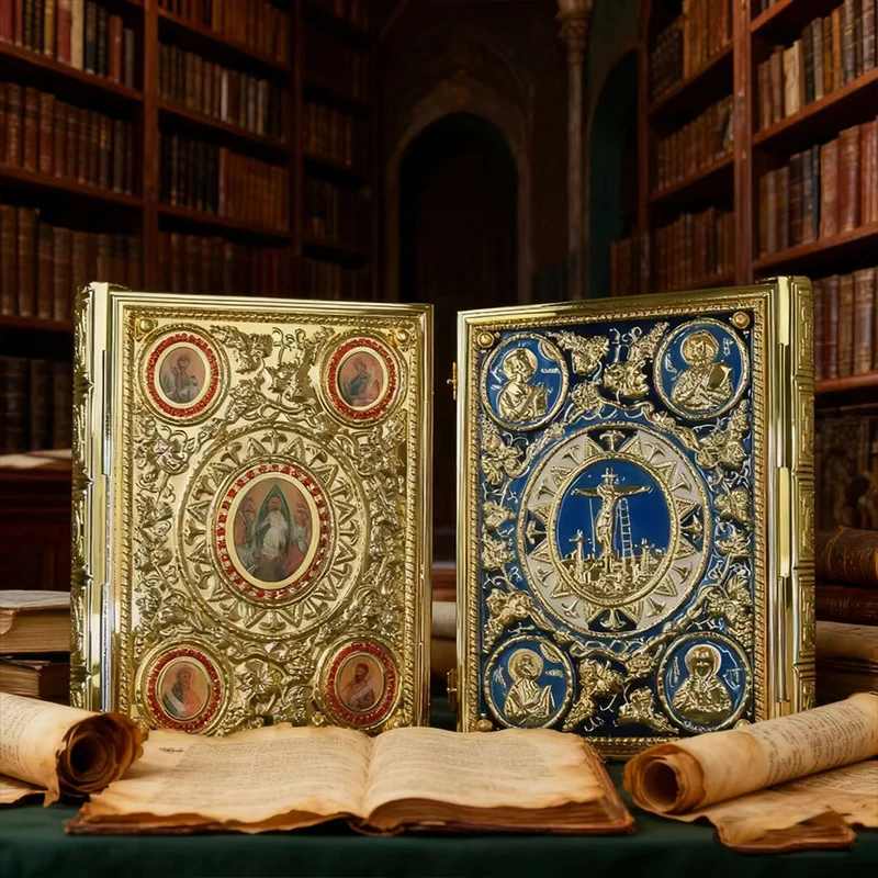 Neu2026 Orthodoxe Gottesdienst-Ikonoklase Gold Blaue Emaille Handwerkskunst Ritual-Ornament für Kirchen Stabil und Dick Nicht leicht zu verformen Geschenk – Detail 5