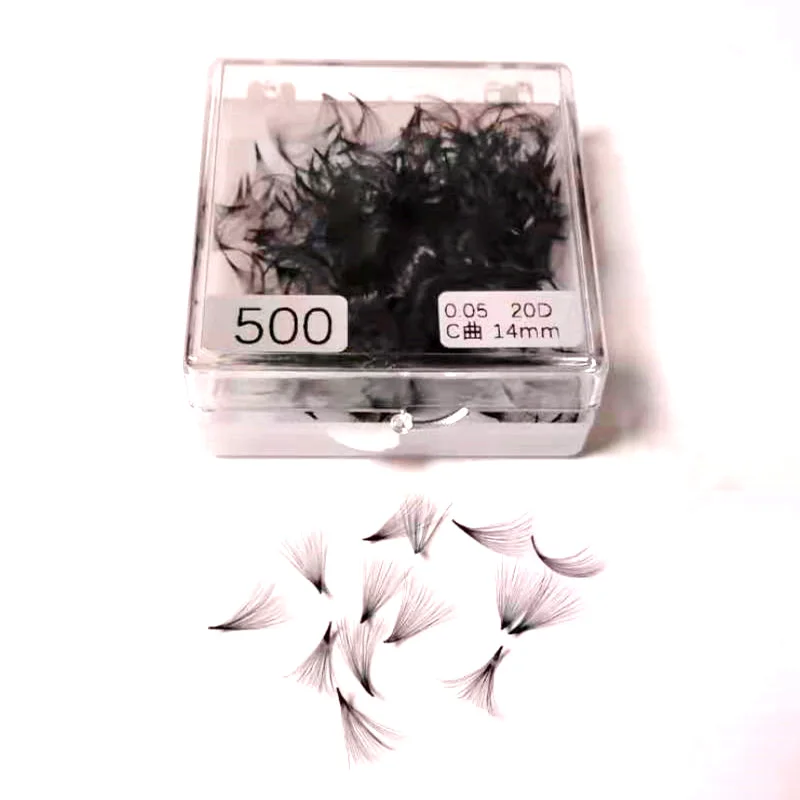 1000/500 Fans Thin Pointy Base Premade Fans Loose Fans 20D Volume Lash Sharp Narrow Stem Cluster Eyelash Extension