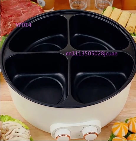 Colorful Mandarin Duck Electric Hot Pot 4-Grid Multifunctional Household Integrated Cooker 6L Capacity