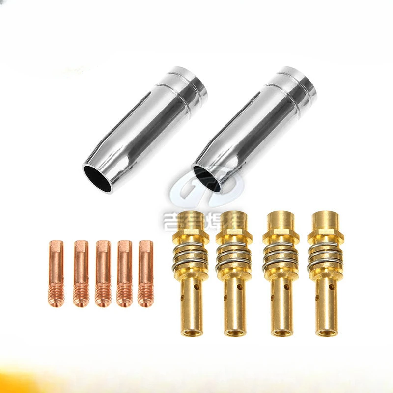 Welding Accessories Mig/Mag Conductive Nozzle Two-Shielded Welding Gun 15ak Set Binzel Welding Gun Set 11Pcs Set