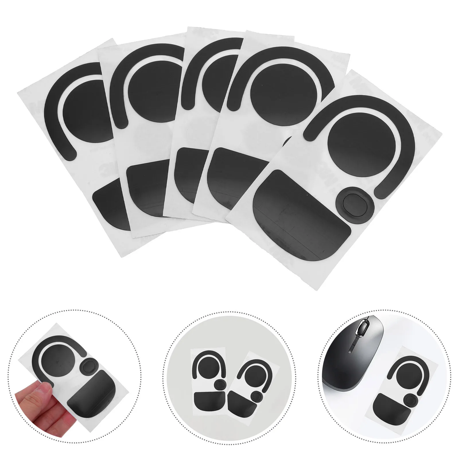 

5 Sheets Mouse Feet Skates Pads for 3Rd - Self-Adhesive Replacement Glide Stickers with Non-Slip Ptfe for Smooth