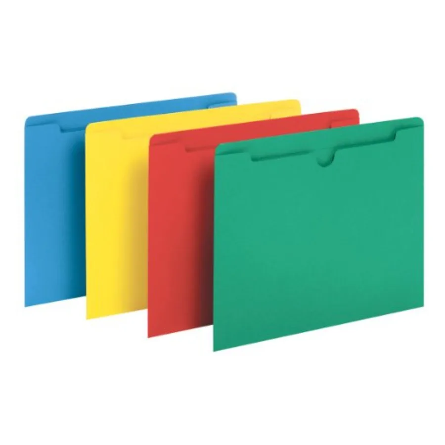 

Colored File Jackets Reinforced Tab Flat Letter Size Assorted Colors B3010DTAST 100 Jackets Per Box