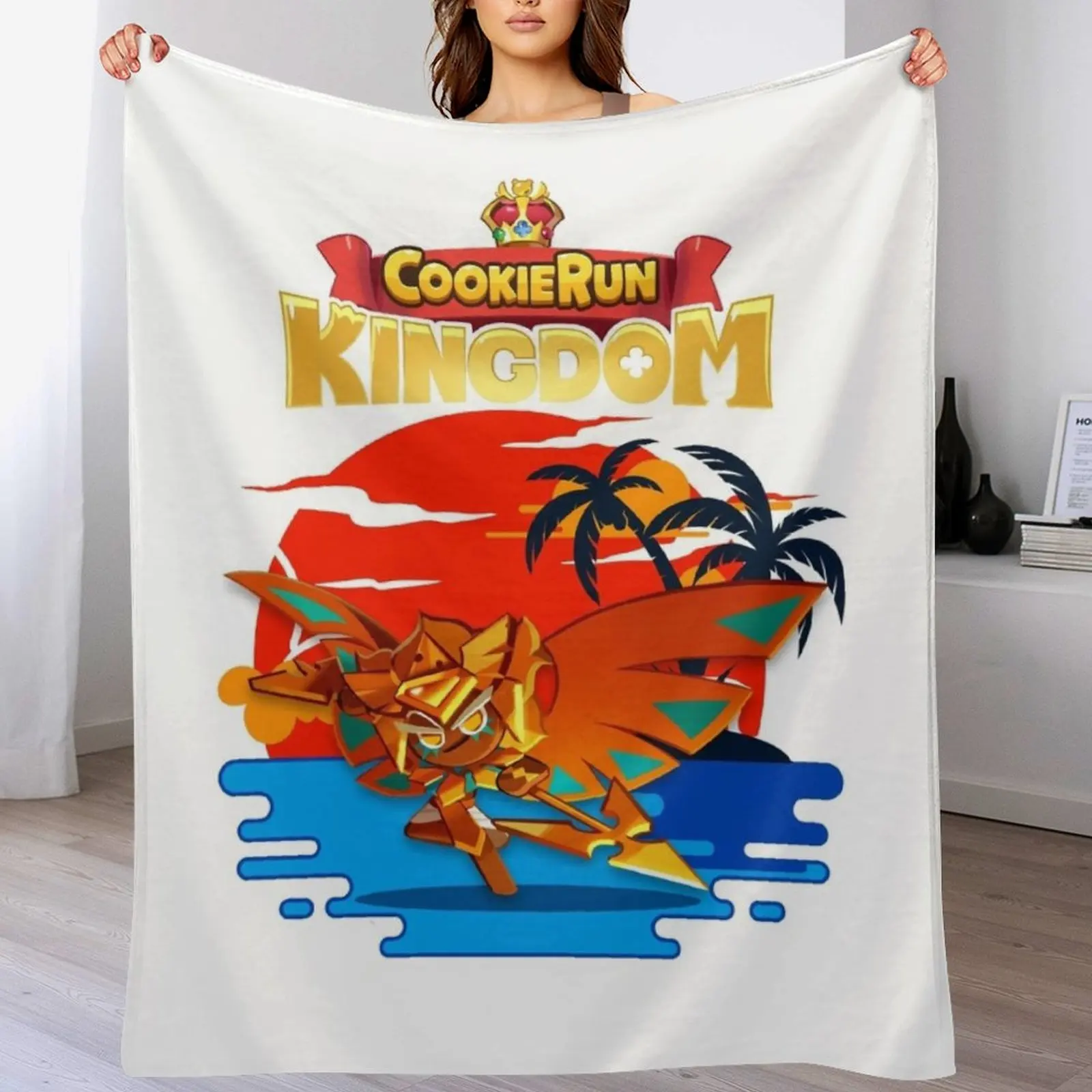 

Summer Cookie Golden cheese cookie Throw Blanket Single Flannel Fabric Blankets