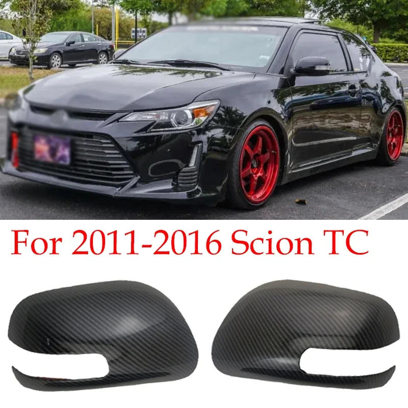 

For 2011-2016 Scion tC Hatchback Auto Car Body Side Door Rearview Mirror Cover Sticker Trim ABS Carbon Fiber Style