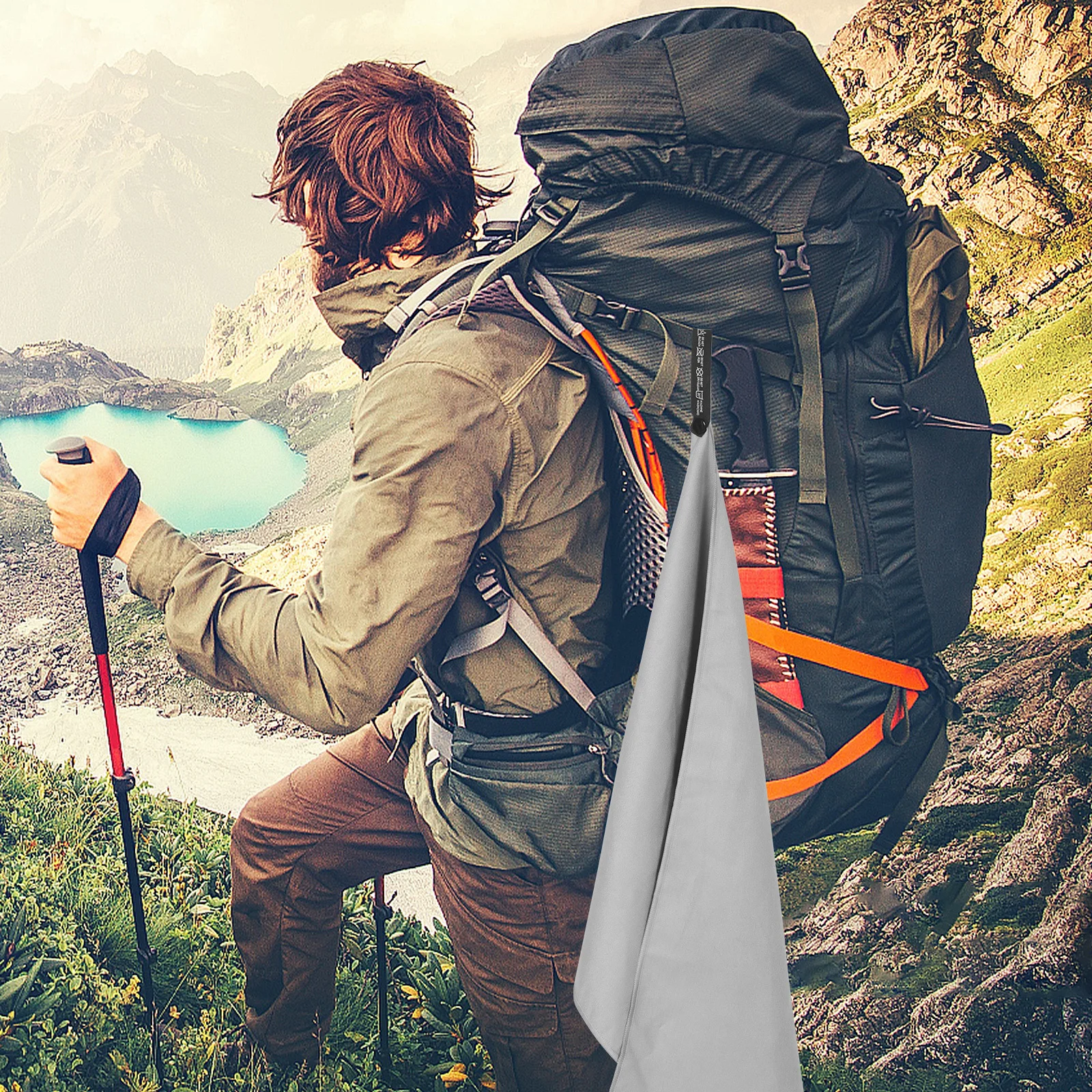 ستوكات منشفة رياضية سريعة الجفاف فائقة النعومة على الوجهين اللياقة البدنية اليوغا التنزه التخييم التجفيف السريع منشفة امتصاص العرق #3