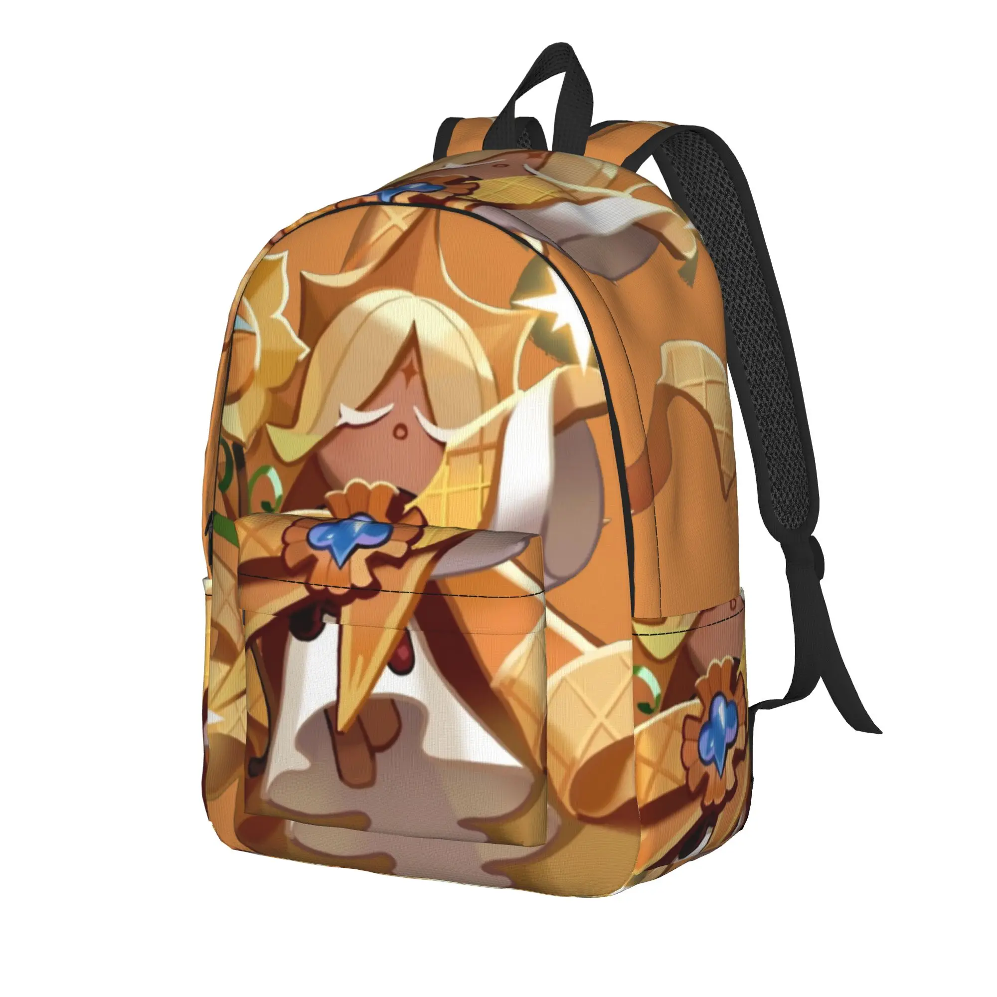 Pure Vanilla  Teenage Backpack with Pocket Student Hiking Travel Cookie Run Kingdom Daypack for Men Women Laptop Canvas Bags