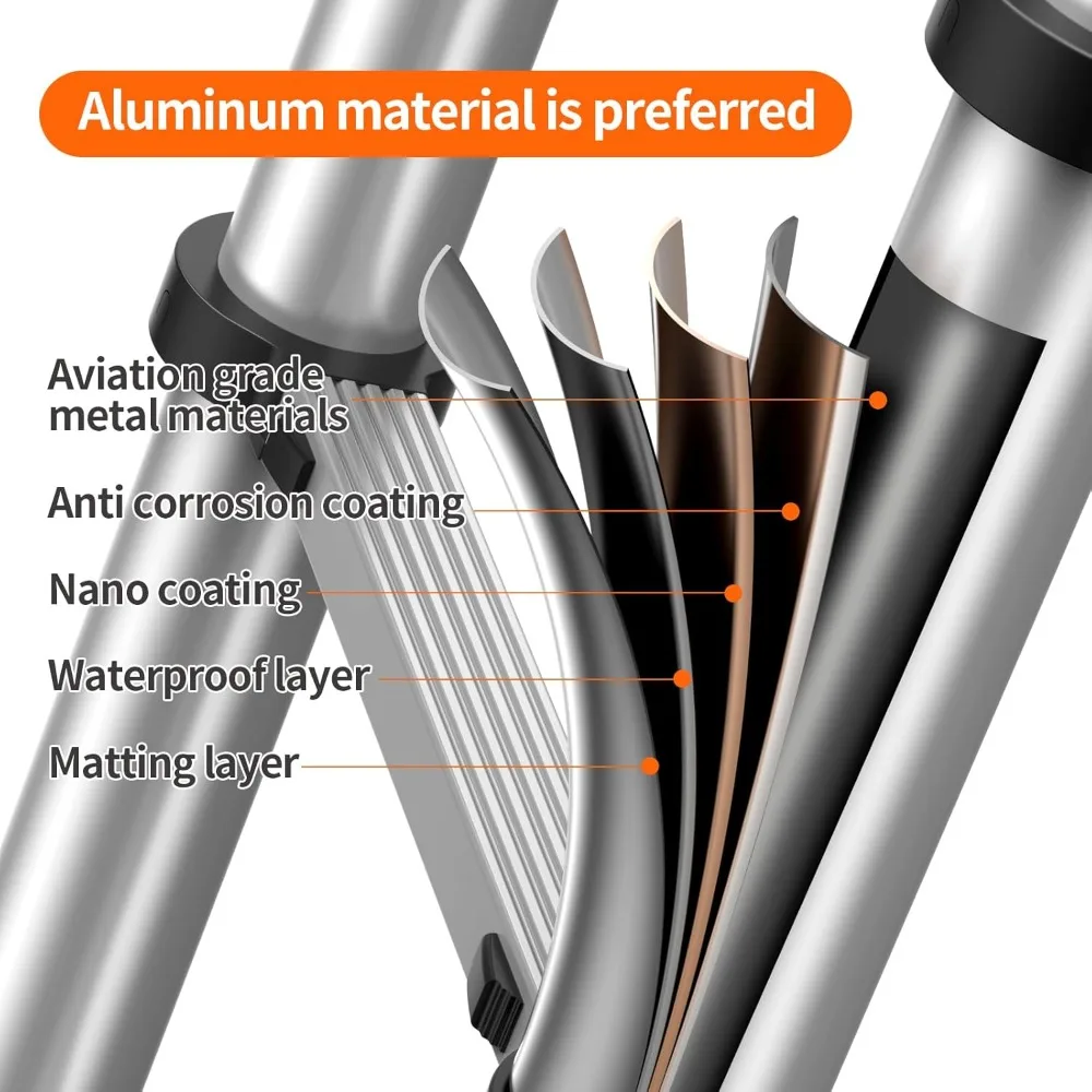 سلم تمديد تصغير 12.5 قدم عالي التحمل بسعة 330 رطلًا للمركبات الترفيهية والأماكن الخارجية والاستخدام متعدد الأغراض #2