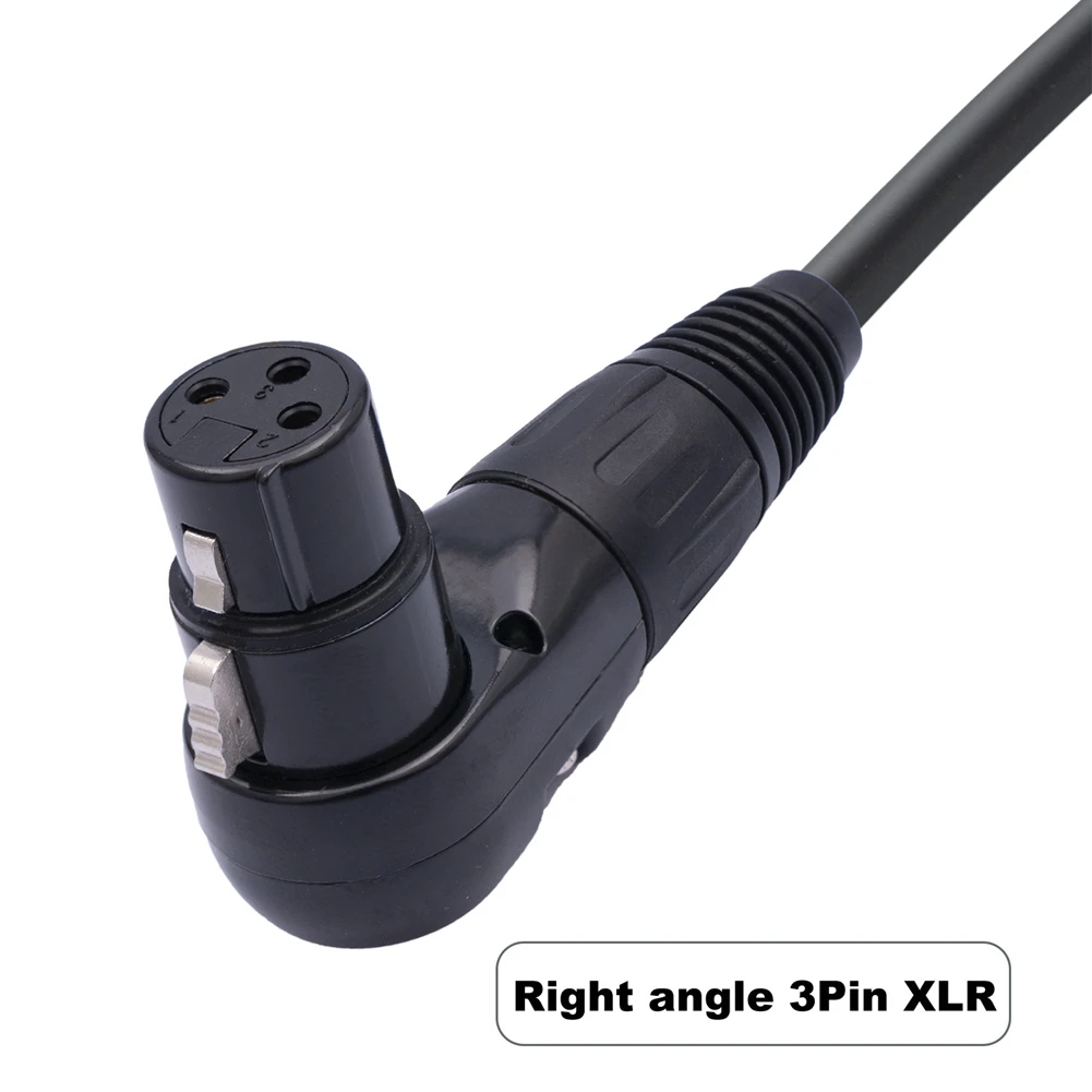 Cable de Audio de 90 grados para micrófono, conector macho a hembra de ángulo recto, 2 piezas, 3 pines, XLR