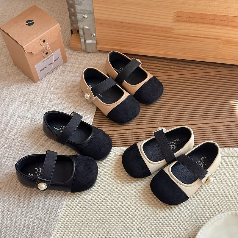

2025 Spring Autumn New Children Leather Shoes for Girls Fashion Korean Style Soft Bottom Anti-slippery Versatile Princess Shoes