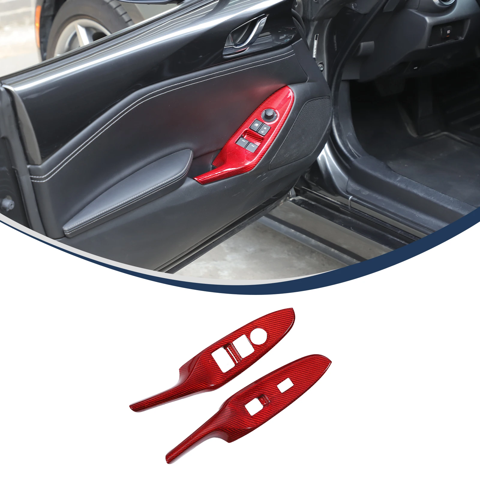 

Genuine Carbon Fiber Window switch Glass Lift Frame for Mazda MX-5 2016 2017 2018 2019 2020 2021 -2024 Interior Accessories