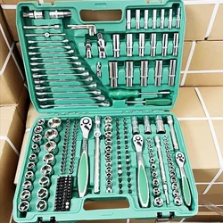 216pcs Engine Injector Repair Kits 72Pins Ratchet Wrench Sleeve Universal Joint Hardware Auto Motorcycle Tool Set