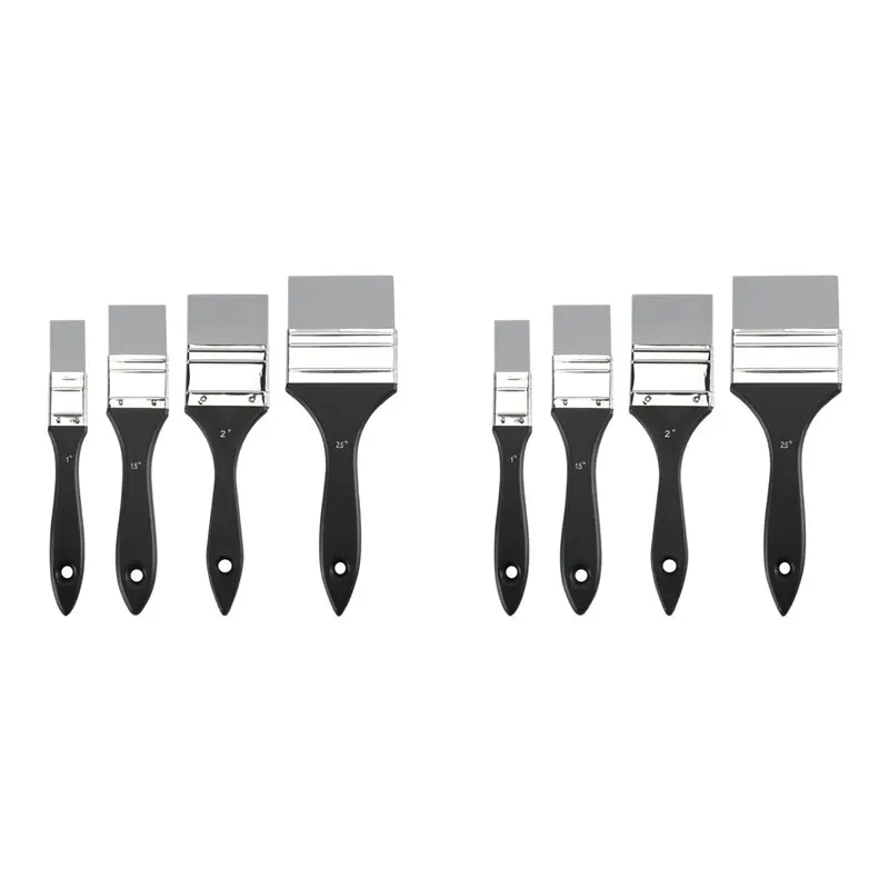 

A01F-8 Pcs Silicone Paint Brush Set Color Shaper Silicone Brush For Resin Paint Brush Catalyst , 1 1.5 2 2.5 Inches Wide