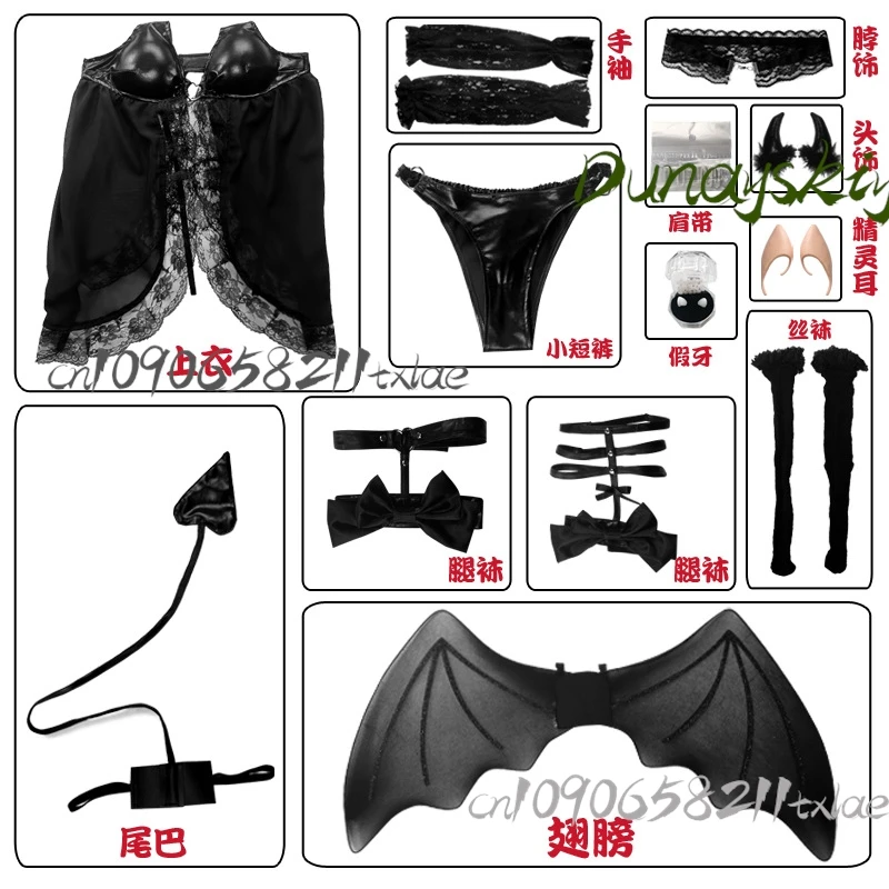 بلدي اللباس حبيبي مارين كيتاجاوا الشيطان تأثيري زي الشيطان مع قرون الذيل هالوين/الصيف أنيمي المعرض 2025 الوردي لوليتا