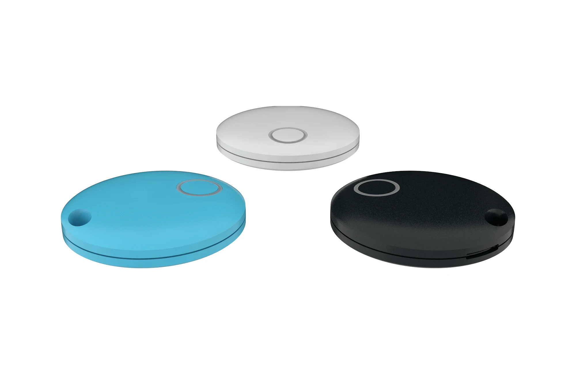 Draagbare op afstand bestuurbare precisie GPS-tracking rond wit zwart blauw Smart Tag