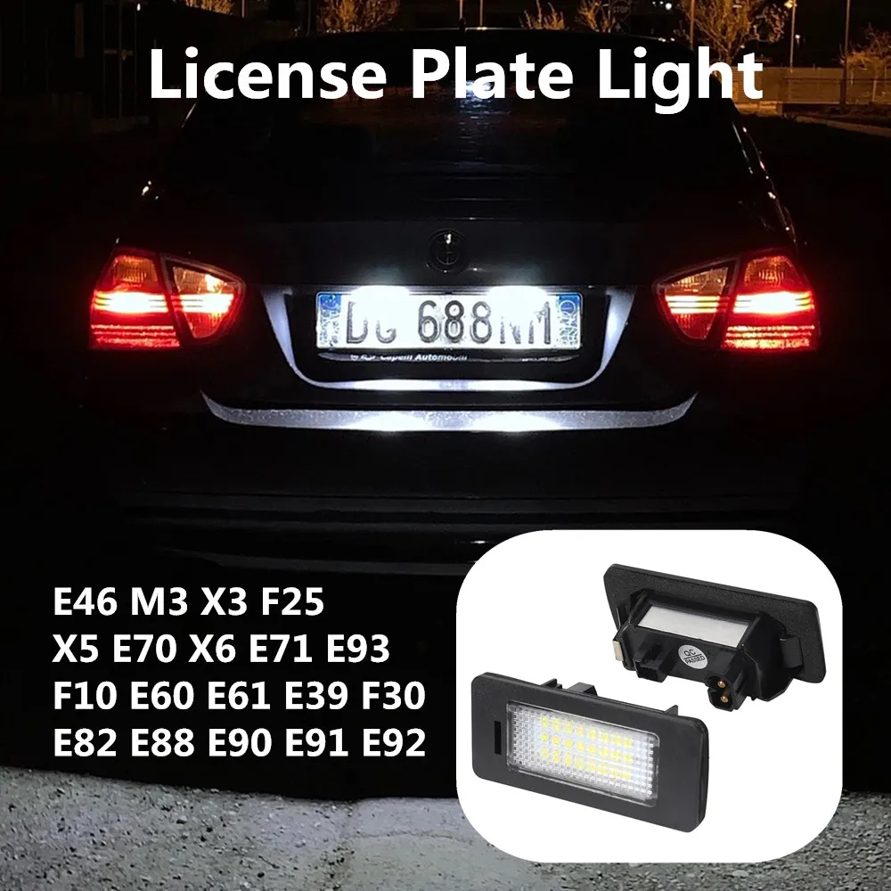 White Error Free LED Car License Plate Light Bulbs Accessories For BMW X3 F25 F30 E92 E93 E46 M3 E39 F10 E60 E61 E82 E88 E90 E91