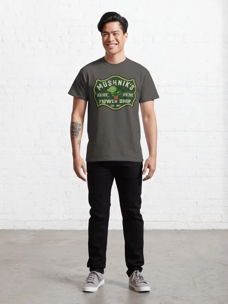 Mushnik's Florist Crest Seymour Worn Classic T-Shirt Casual O-Neck Tee Shirts Streetwear