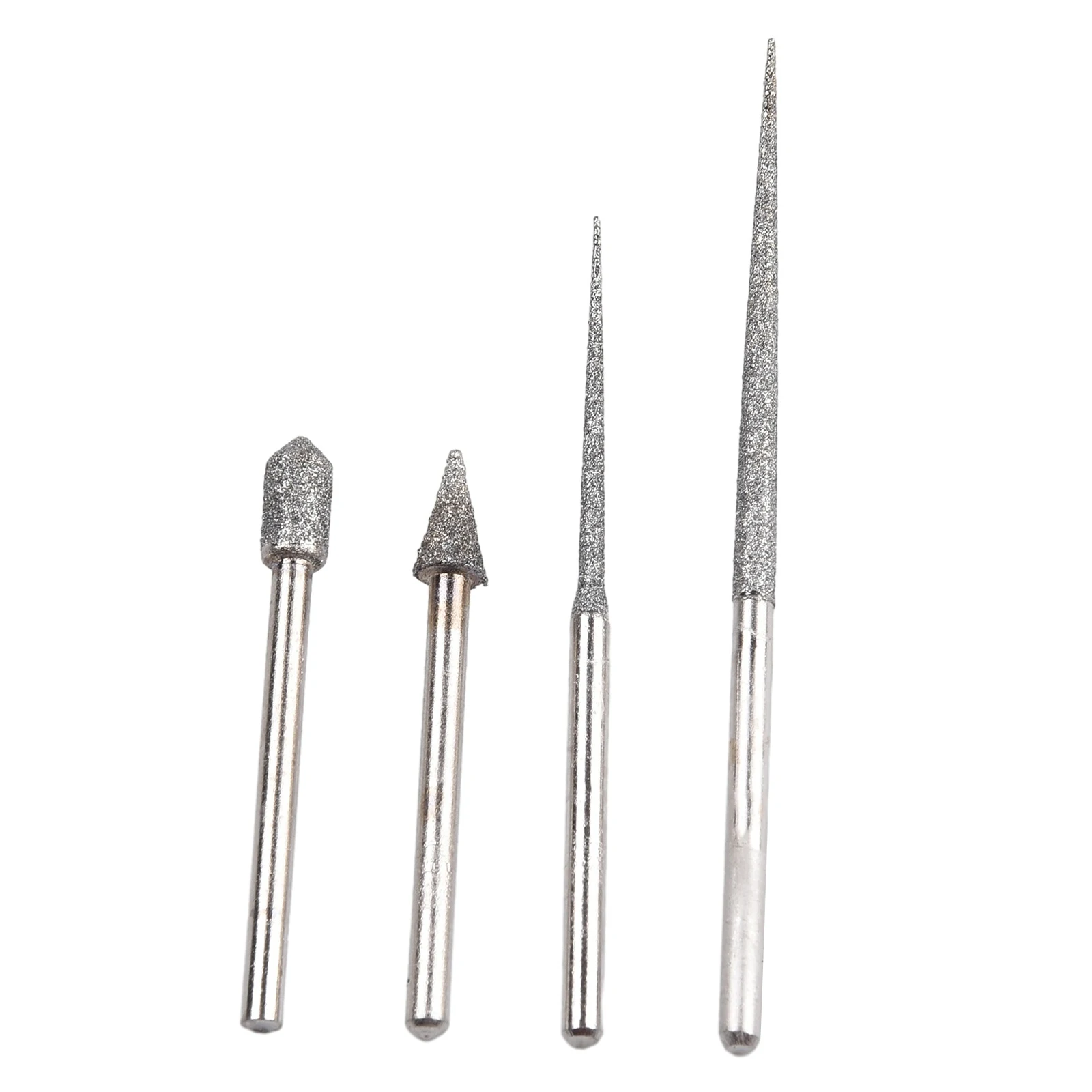 4pcs 3mm Shank Diamond Grinding Head Grinding Needle Bit Burr Mini Drill For Metal Glass Jade Engraving Drilling Carving Tool