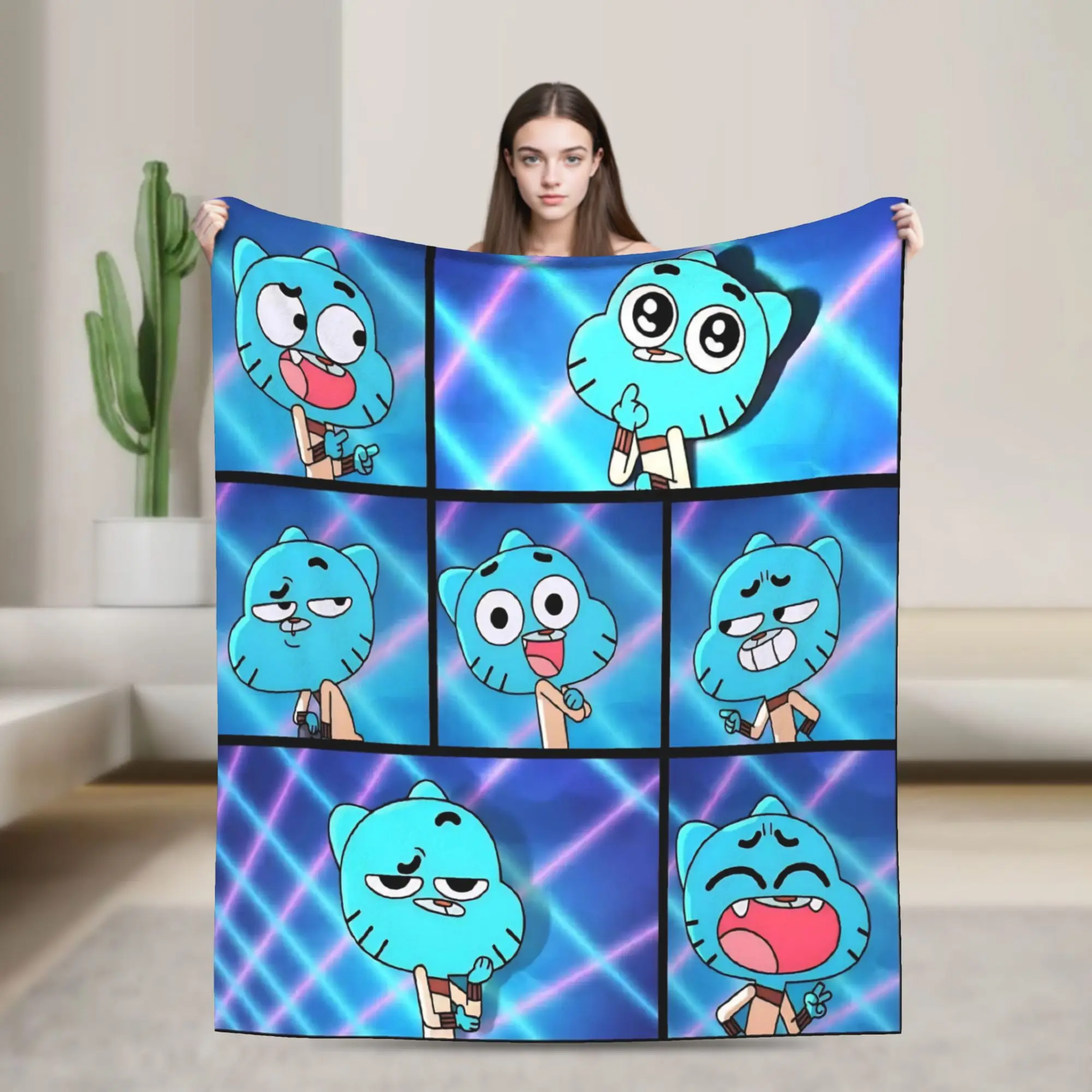 Gum Ball Blanket Amazing World Of Gum Ball Fuzzy Novelty Warm Throw Blanket for Home  Winter