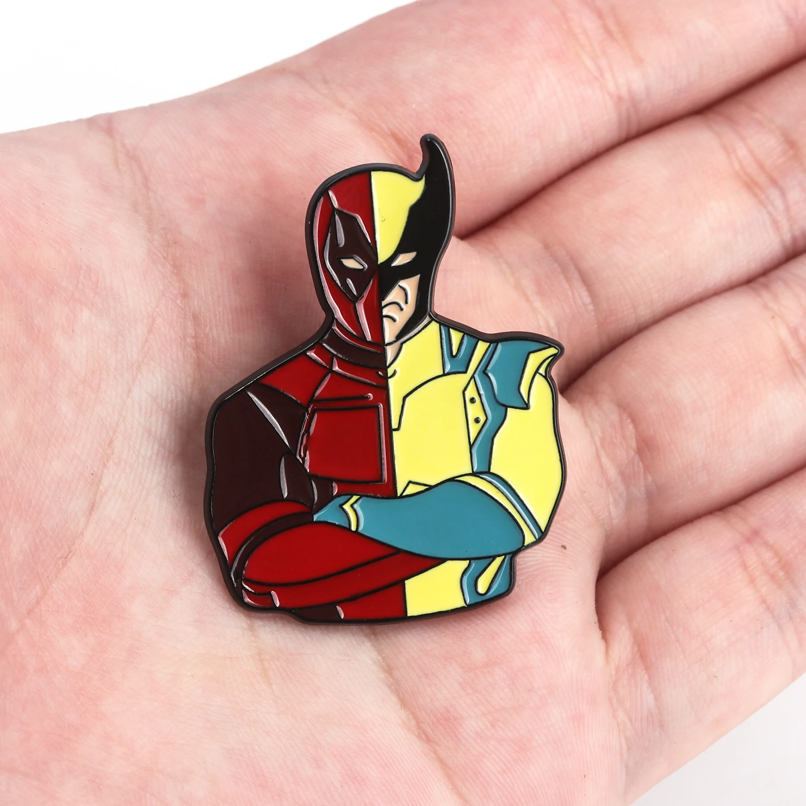 Movie Dead Hero Enamel Pin Brooch Best Friends Split Matching Figure Badge Brooches for Women Men Cosplay Jewelry Accessories