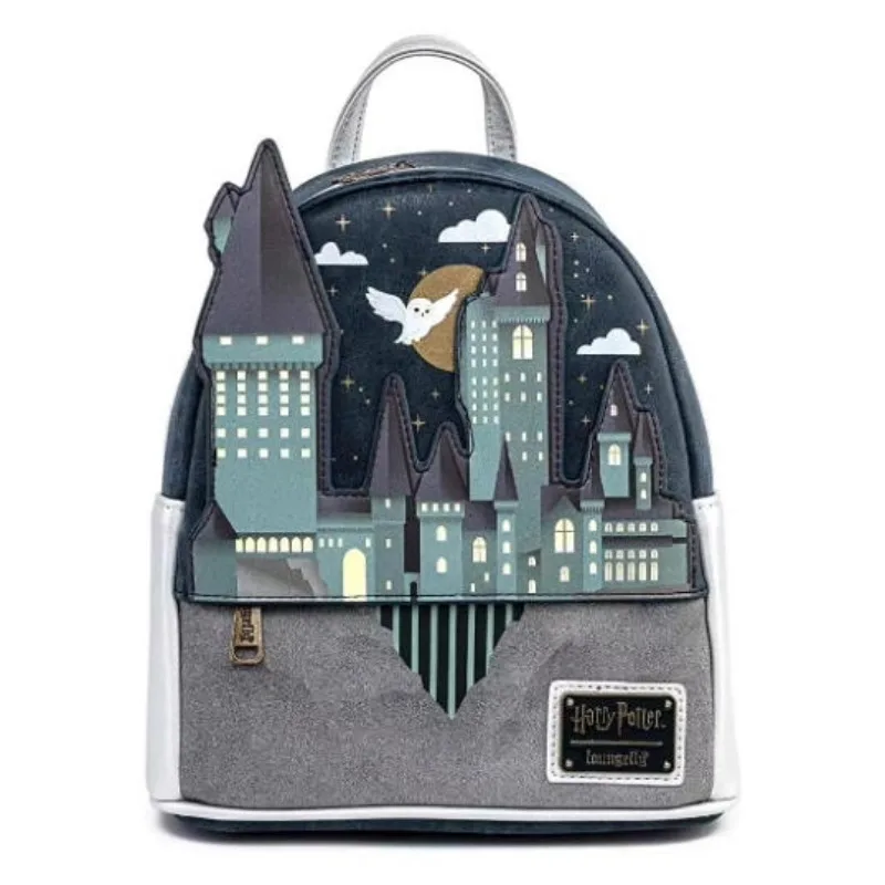 حقيبة ظهر هاري بوتر للنساء بحزام مزدوج حقيبة كتف من جلد البولي يوريثان حقيبة ظهر للطلاب هدية عيد الميلاد