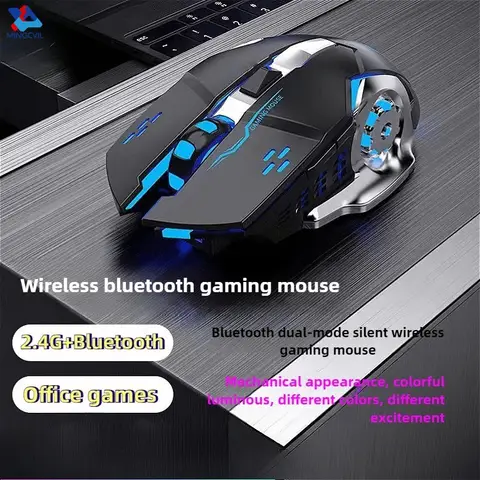MINGCVIL 충전식 무선 마우스 게임용 컴퓨터 Bluetooth 마우스 USB 기계식 전자 스포츠 백라이트 PC 마우스 (컴퓨터 용)