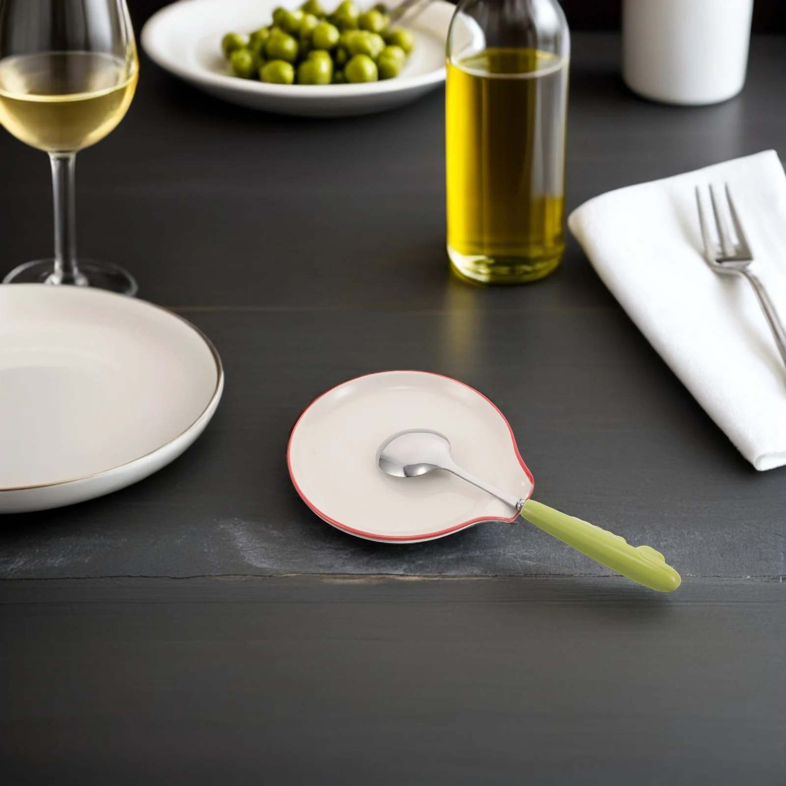 Modern Ceramic Coffee Spoon Holder Rests for Tea Stirrers Compact Kitchen Utensil Storage Support Daily Use White